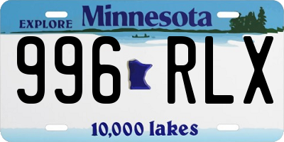 MN license plate 996RLX