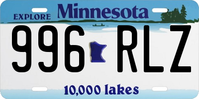 MN license plate 996RLZ