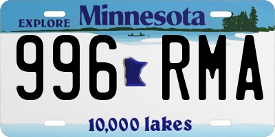 MN license plate 996RMA