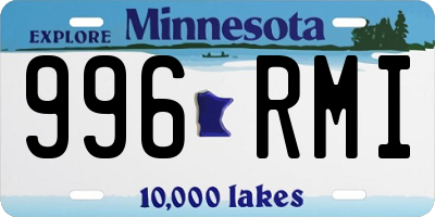MN license plate 996RMI