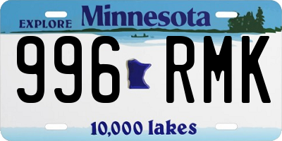 MN license plate 996RMK