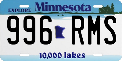 MN license plate 996RMS