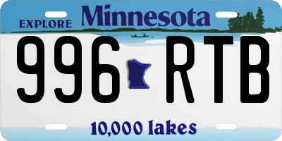MN license plate 996RTB