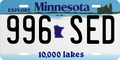 MN license plate 996SED