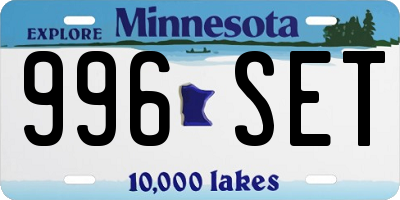 MN license plate 996SET