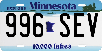 MN license plate 996SEV
