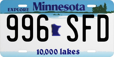 MN license plate 996SFD
