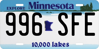 MN license plate 996SFE