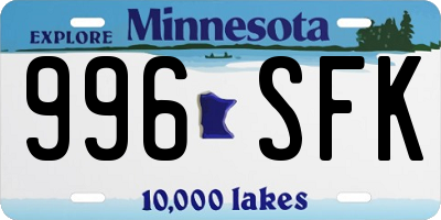 MN license plate 996SFK