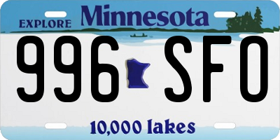 MN license plate 996SFO