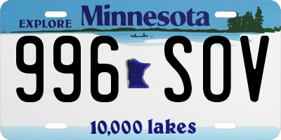 MN license plate 996SOV