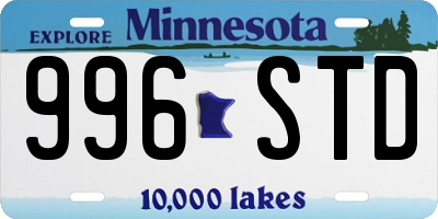 MN license plate 996STD