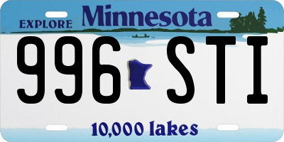 MN license plate 996STI