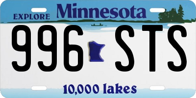 MN license plate 996STS