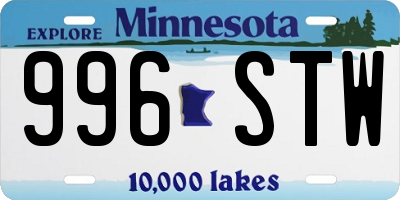 MN license plate 996STW