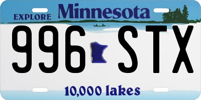 MN license plate 996STX