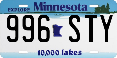 MN license plate 996STY
