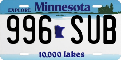 MN license plate 996SUB