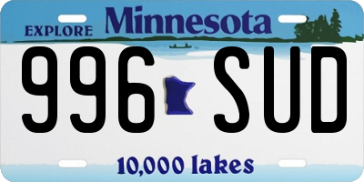 MN license plate 996SUD