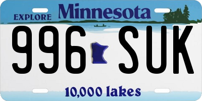 MN license plate 996SUK