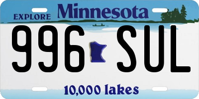 MN license plate 996SUL