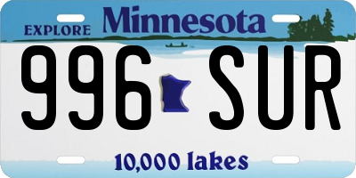 MN license plate 996SUR