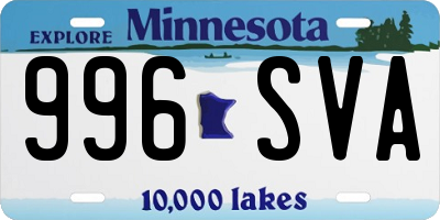 MN license plate 996SVA