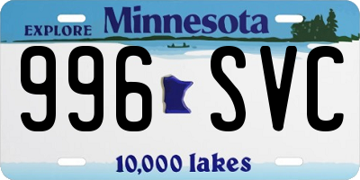 MN license plate 996SVC