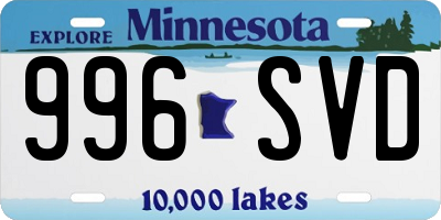 MN license plate 996SVD