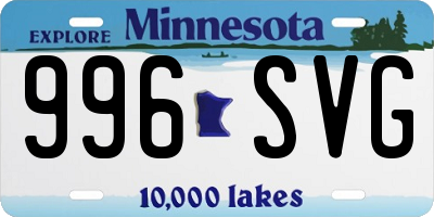 MN license plate 996SVG