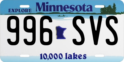 MN license plate 996SVS