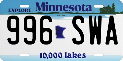 MN license plate 996SWA