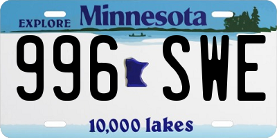 MN license plate 996SWE
