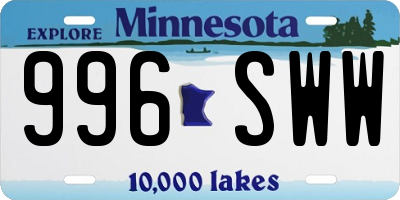 MN license plate 996SWW