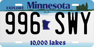 MN license plate 996SWY