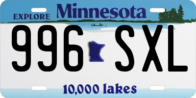 MN license plate 996SXL