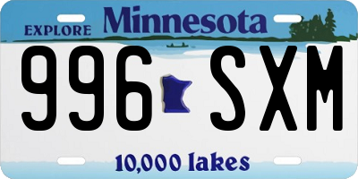 MN license plate 996SXM