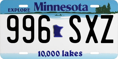 MN license plate 996SXZ