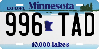 MN license plate 996TAD