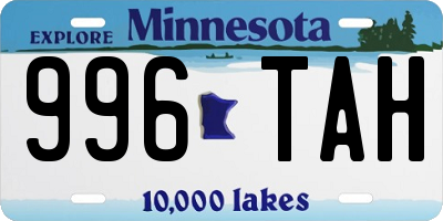 MN license plate 996TAH