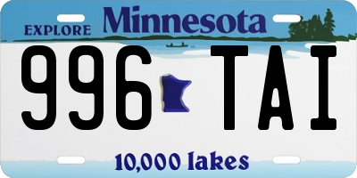 MN license plate 996TAI
