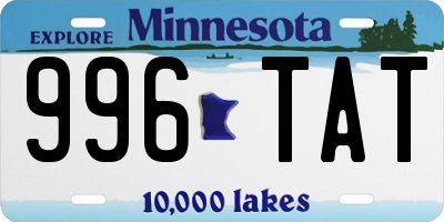 MN license plate 996TAT