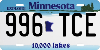 MN license plate 996TCE