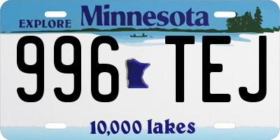 MN license plate 996TEJ