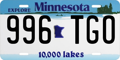 MN license plate 996TGO