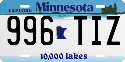 MN license plate 996TIZ