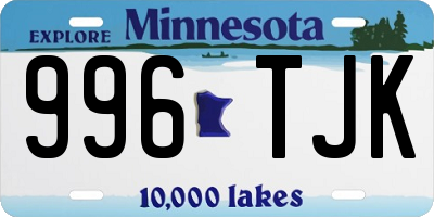 MN license plate 996TJK