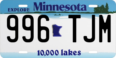 MN license plate 996TJM