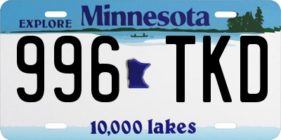 MN license plate 996TKD