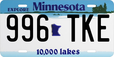 MN license plate 996TKE